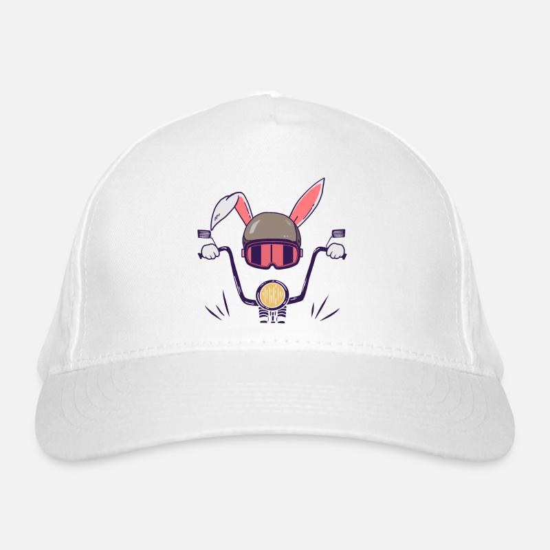 Rabbit biker motorcyclist Organic Baseball Cap