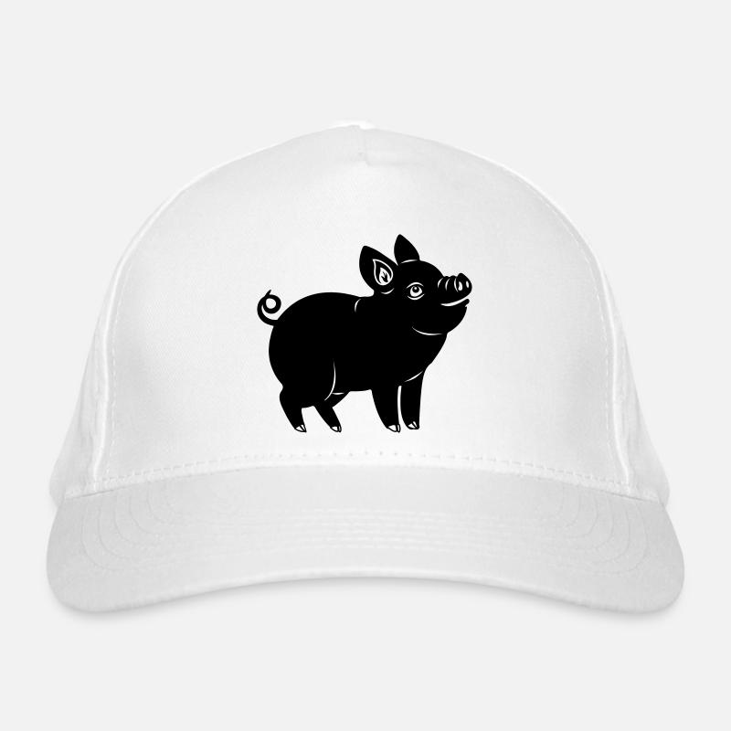 Logo joyeux de cochon Image d’ombre Casquette classique bio