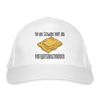 Schwäbische Maultaschen - Herrgottsbescheißerle - Bio-Baseballkappe - Weiß - Vorne