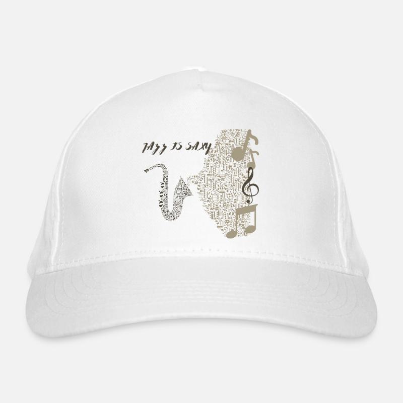 Conception de saxophone musical en notes - Casquette classique bio - blanc