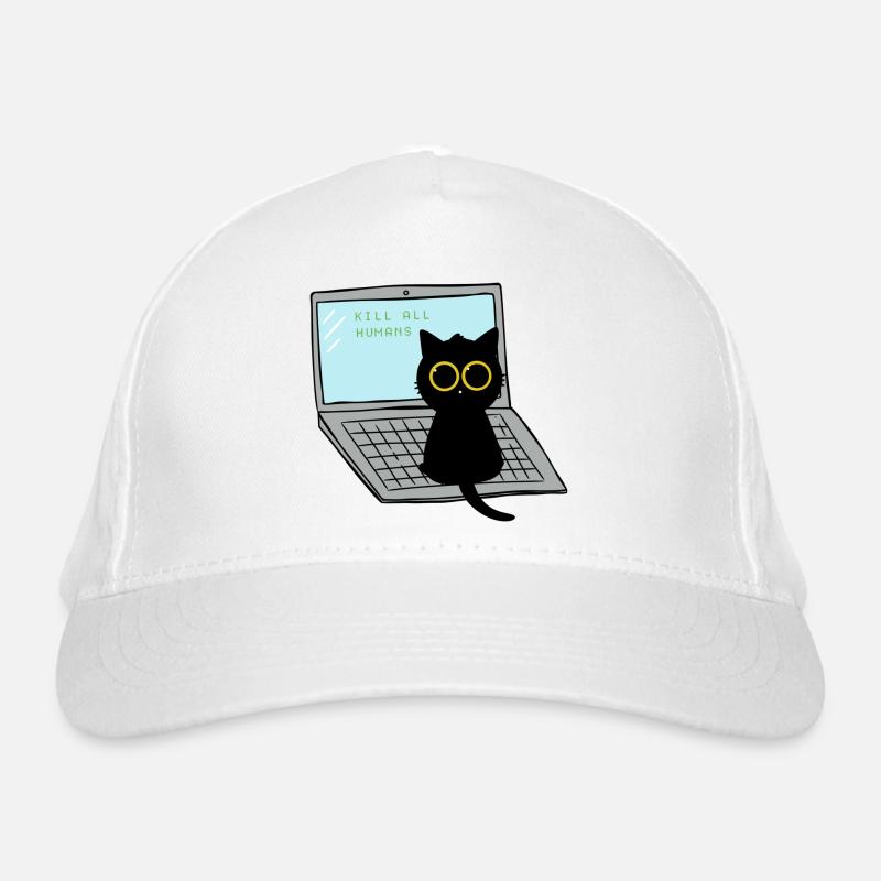 Kill All Humans Cat Organic Baseball Cap