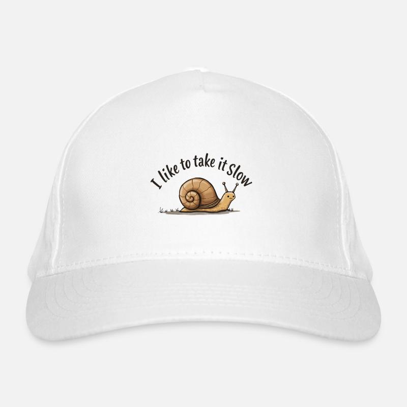 Langsame Schnecke „Nimm es langsam“ Bio-Baseballkappe