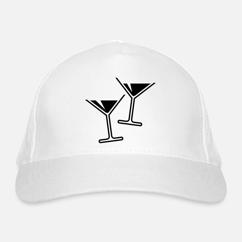 2 Cocktail Glasses / Martini / Cheers – (Black) Organic Baseball Cap