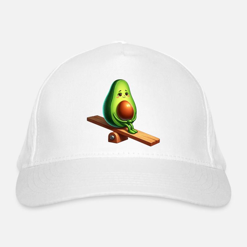 Süße Avocado Wippe Spielplatz Comic vegan Bio-Baseballkappe