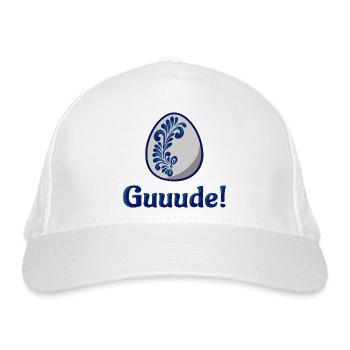 Guude! Hessisch Bembel Äppelwoi - Bio-Baseballkappe - Weiß - Vorne