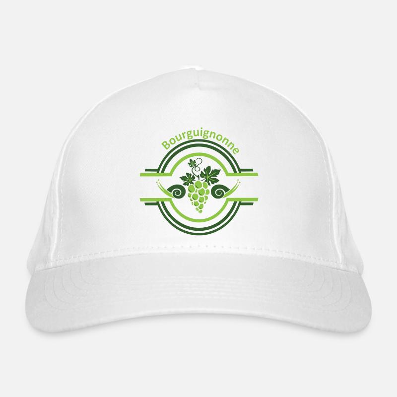 Burgundy vine logo with snails Organic Baseball Cap