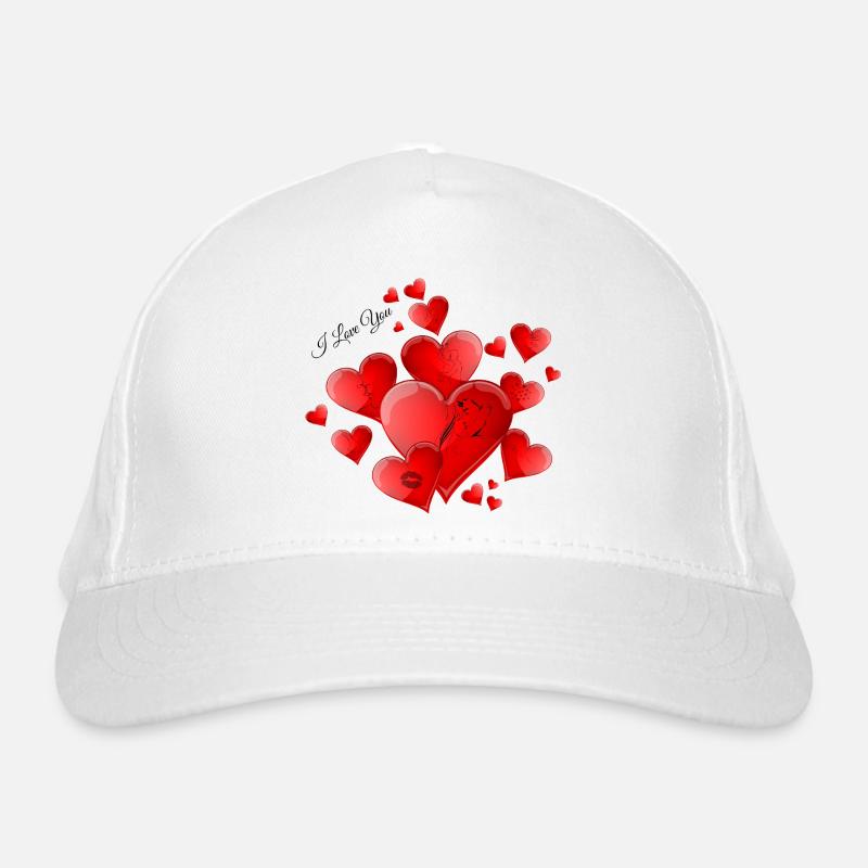 Herzen in Liebe, ich liebe dich Bio-Baseballkappe