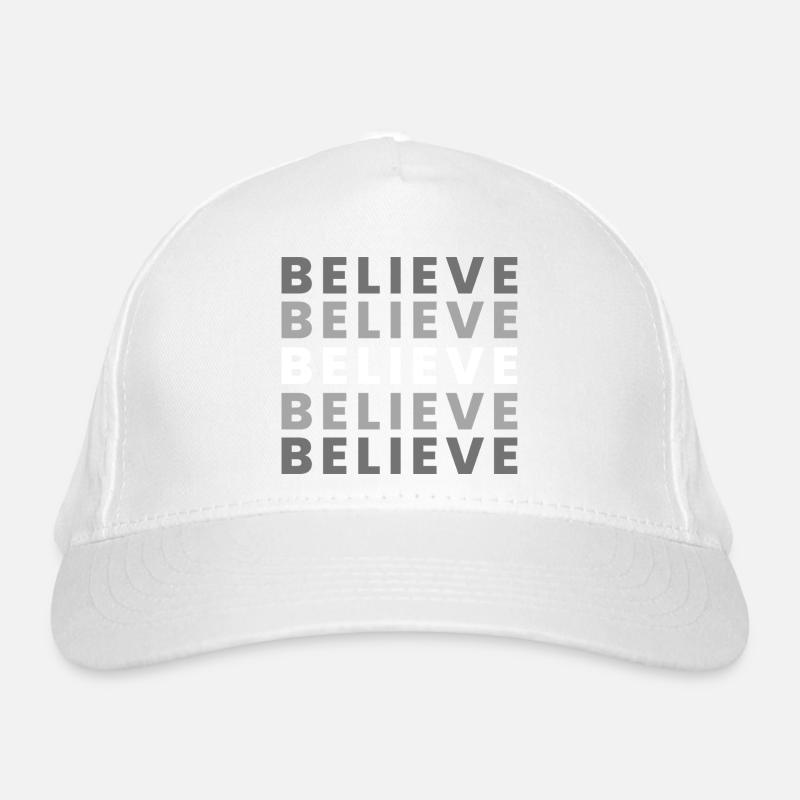 Glauben im Raster – Grau Weiß Bio-Baseballkappe