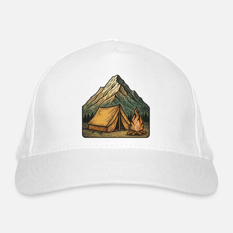 Mountain Tent Campfire Adventure Organic Baseball Cap