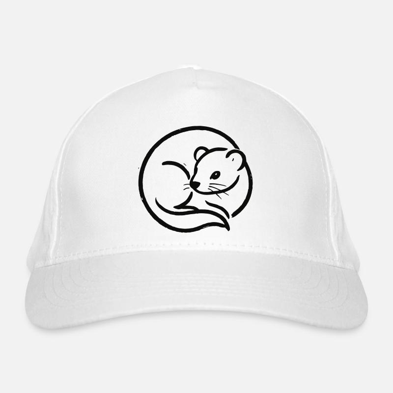 Furet Minimaliste en Dessin au Trait Noir Casquette classique bio