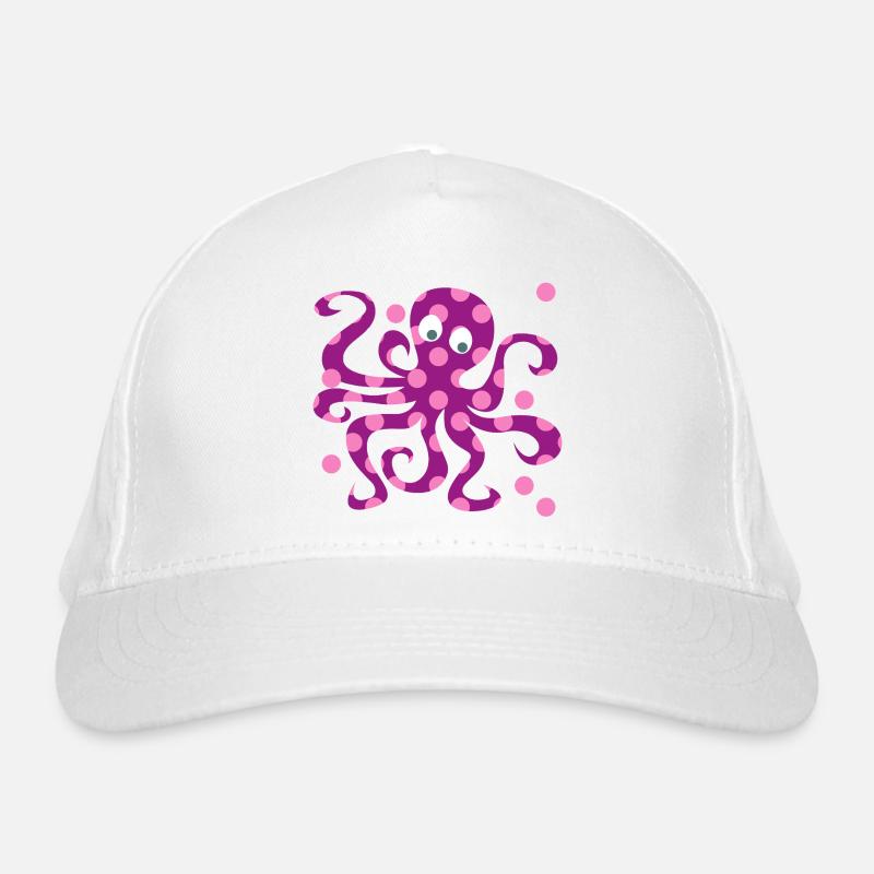 Nursery rose Octopus Dots Squid Casquette classique bio