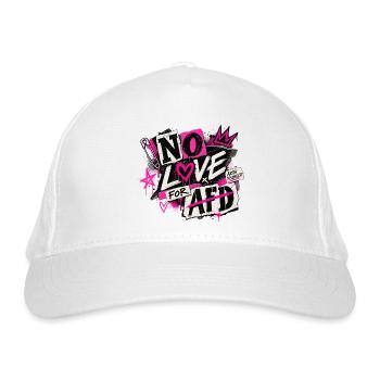 No Love for AfD - Bio-Baseballkappe - Weiß - Vorne