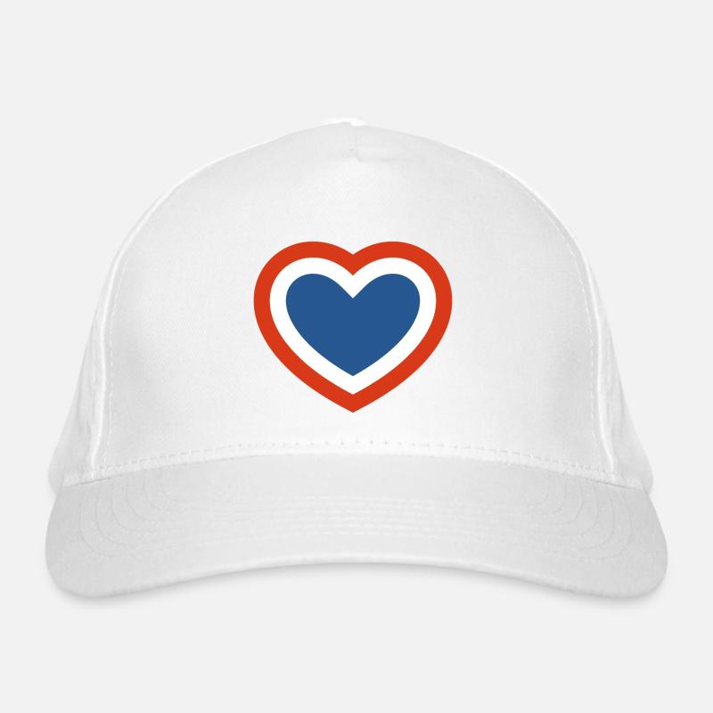 Concentric Red White and Blue Heart Organic Baseball Cap