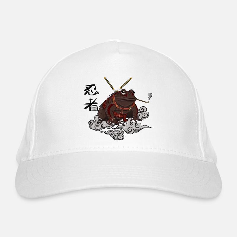 Ninja-Kröte - Bio-Baseballkappe - Weiß