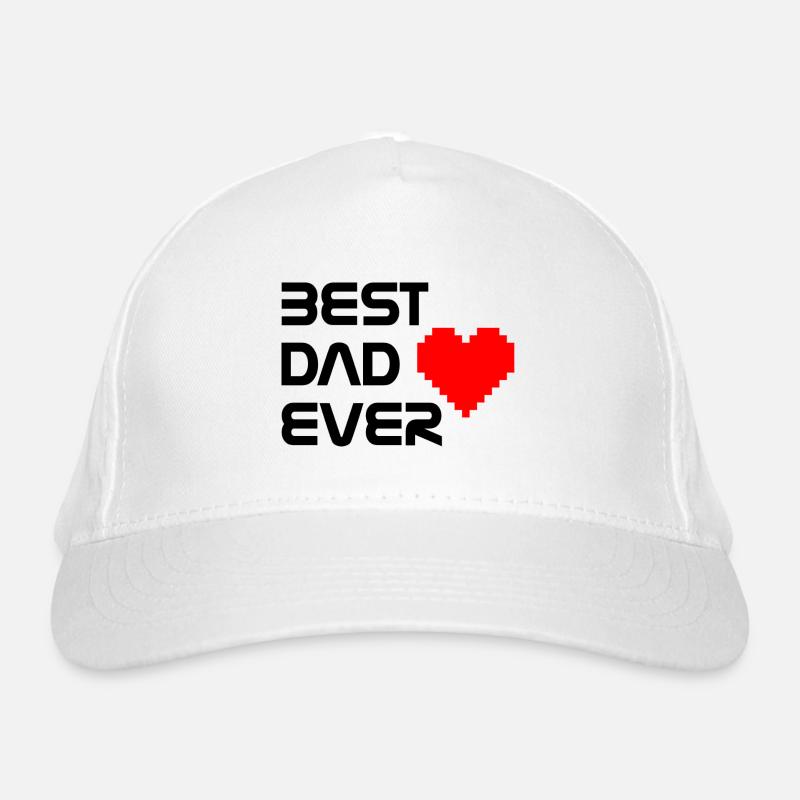 BEST DAD EVER mit Pixelherz Bio-Baseballkappe