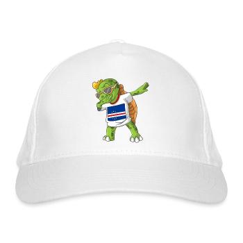 Cabo Verde Dabbing Schildkröte - Bio-Baseballkappe - Weiß - Vorne