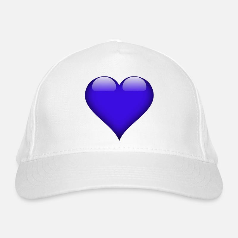 Glänzendes Blauherz Bio-Baseballkappe