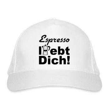 Espresso Kaffee Spruch lustig Geschenk - Bio-Baseballkappe - Weiß - Vorne