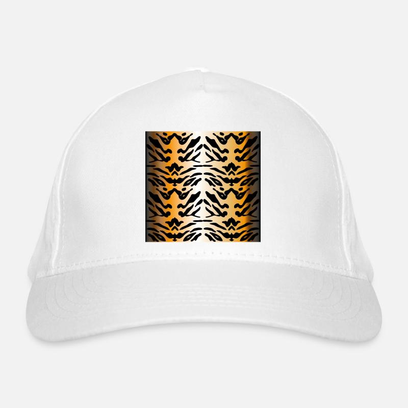 Tiger pattern - Organic Baseball Cap - white