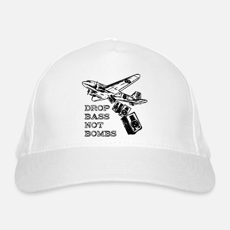 Drop Bass Not Bombs Techno Trance House DNB Bio-Baseballkappe