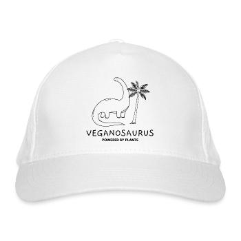 Veganosaurus - Chemise végétalienne Mignon Funny Back Print - Casquette classique bio - blanc - Devant