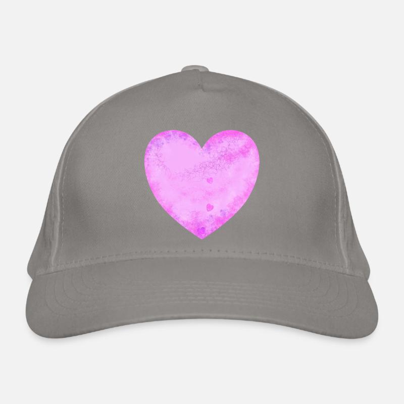 rosa Herz Bio-Baseballkappe