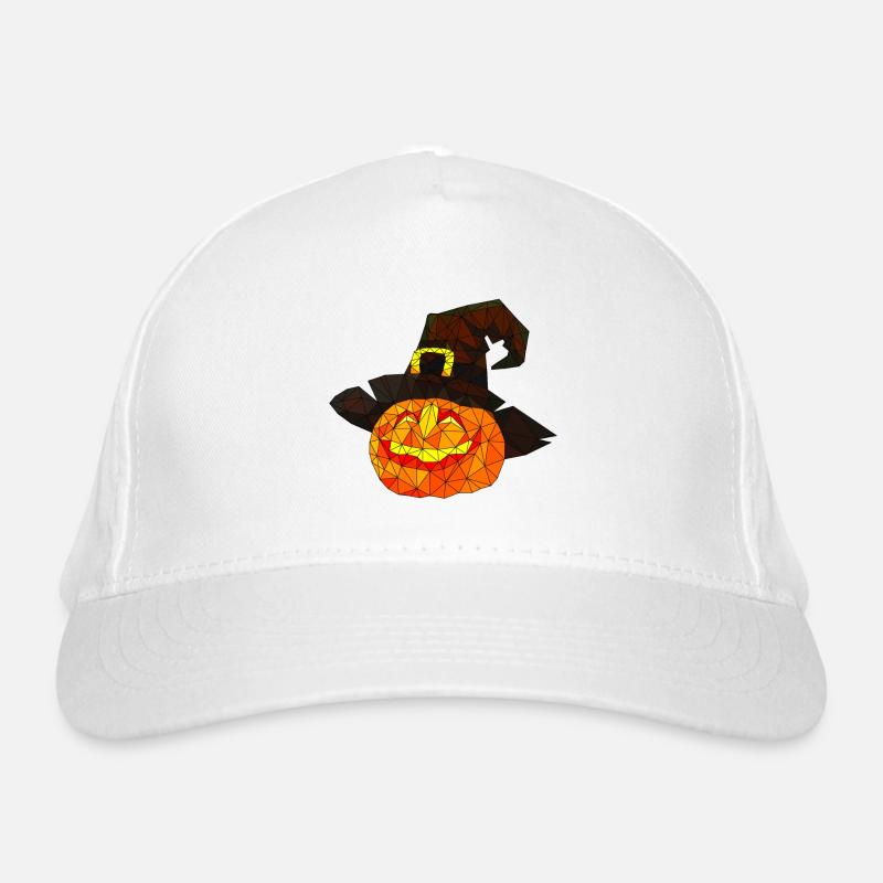 Polygonal Halloween Pumpkin Triangular Poly Art Organic Baseball Cap
