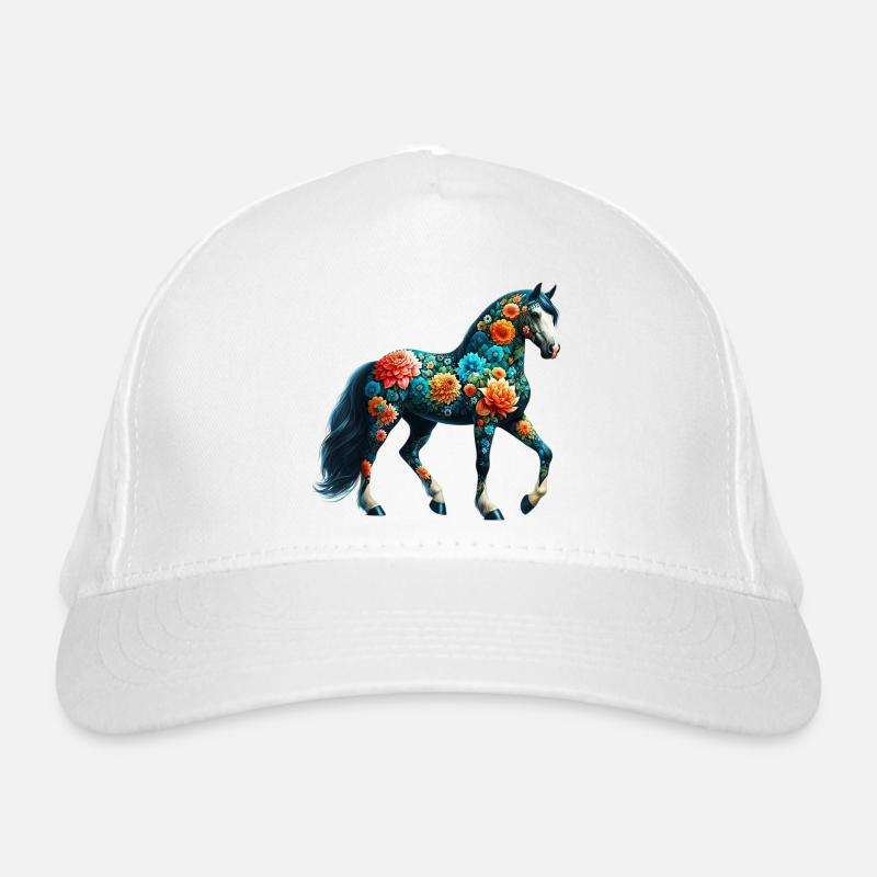 Horse decorated with flowers Organic Baseball Cap