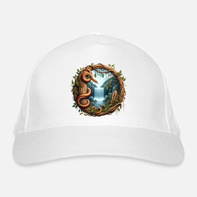 Queue in front of waterfall Organic Baseball Cap