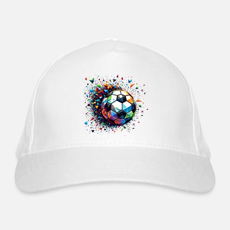 Bunt dynamisches Fußball Motiv mit Lichtreflexe Bio-Baseballkappe
