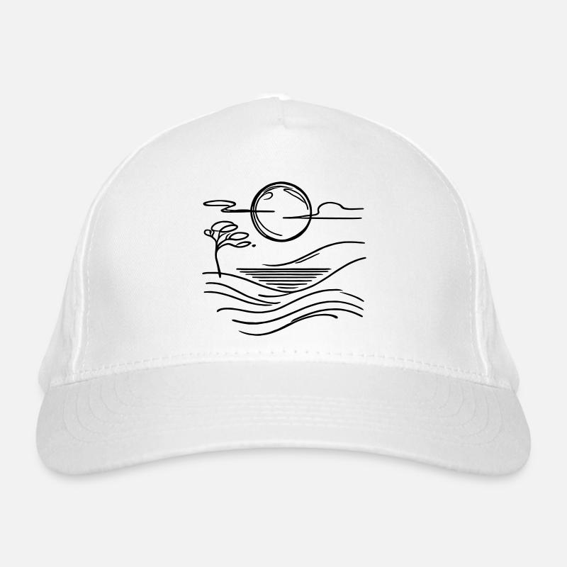 Minimalistische Natur – Mondlandschaft - Bio-Baseballkappe - Weiß