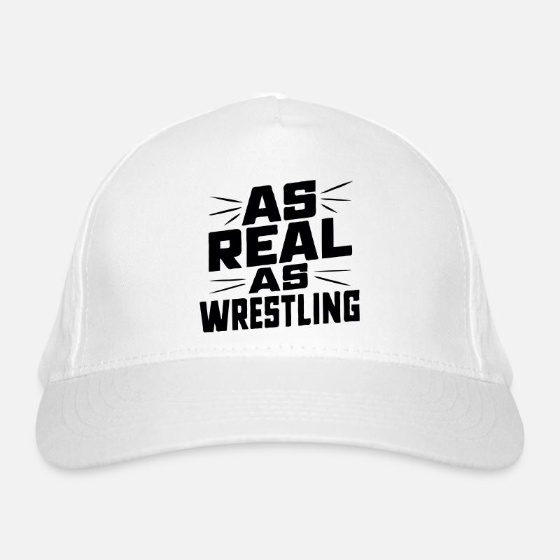 As Real as Wrestling - Bio-Baseballkappe - Weiß