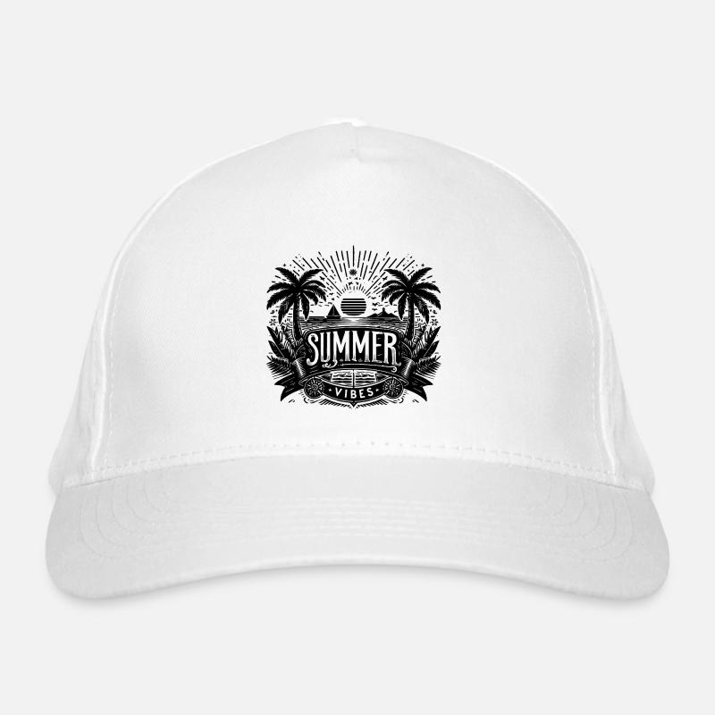 SUMMER Vibes, Beach Design Organic Baseball Cap