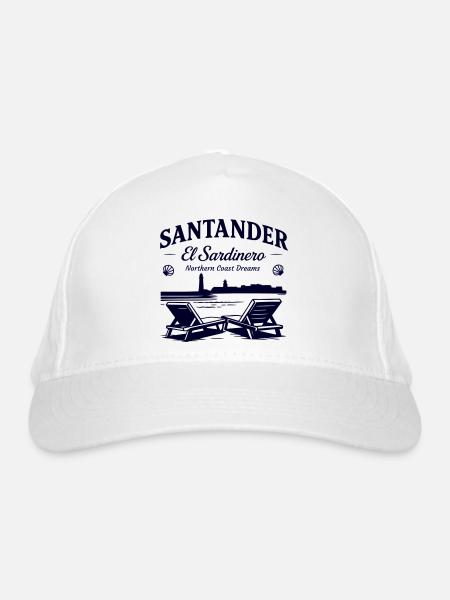 Santander El Sardinero Beach -Northern Coast Dream - Organic Baseball Cap - white - Front
