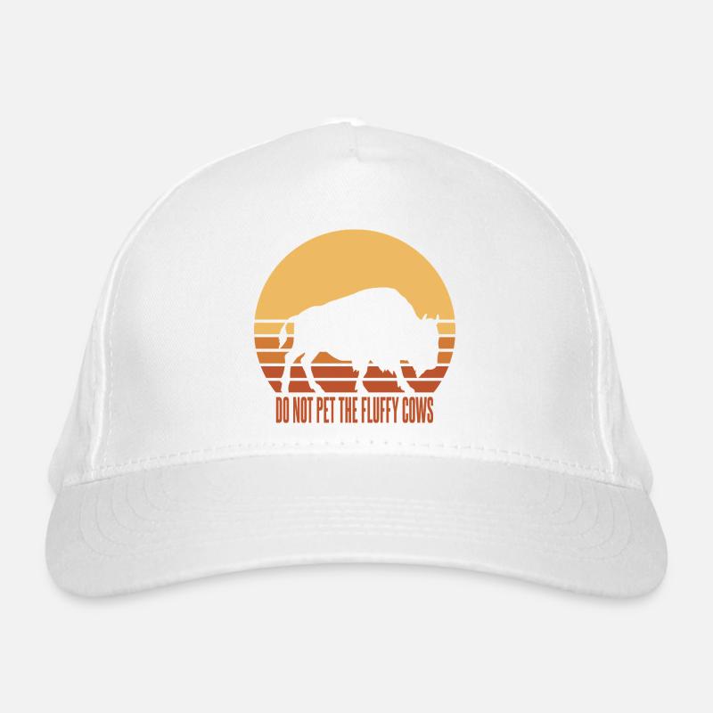 Silhouette de buffle drôle et audacieuse au coucher du soleil Casquette classique bio
