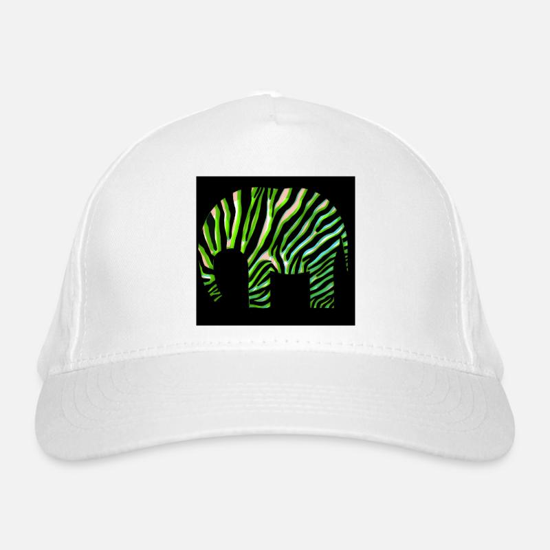 Green Zebra Print Abstract Design Organic Baseball Cap