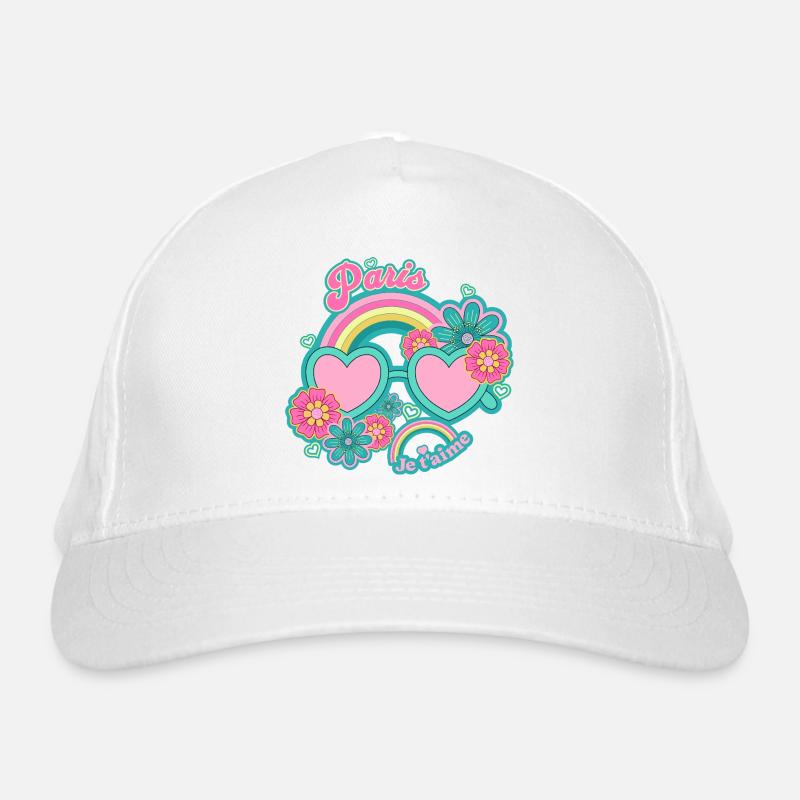 Paris Regenbogen Rosé Herzen Bio-Baseballkappe