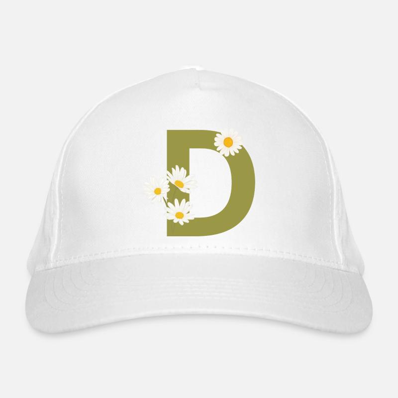 Buchstabe d Grüne Gänseblümchen Bio-Baseballkappe