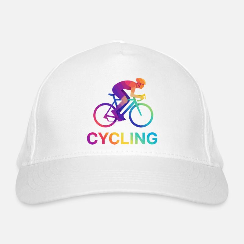 Lebendiges Regenbogen-Radfahrerdesign Bio-Baseballkappe