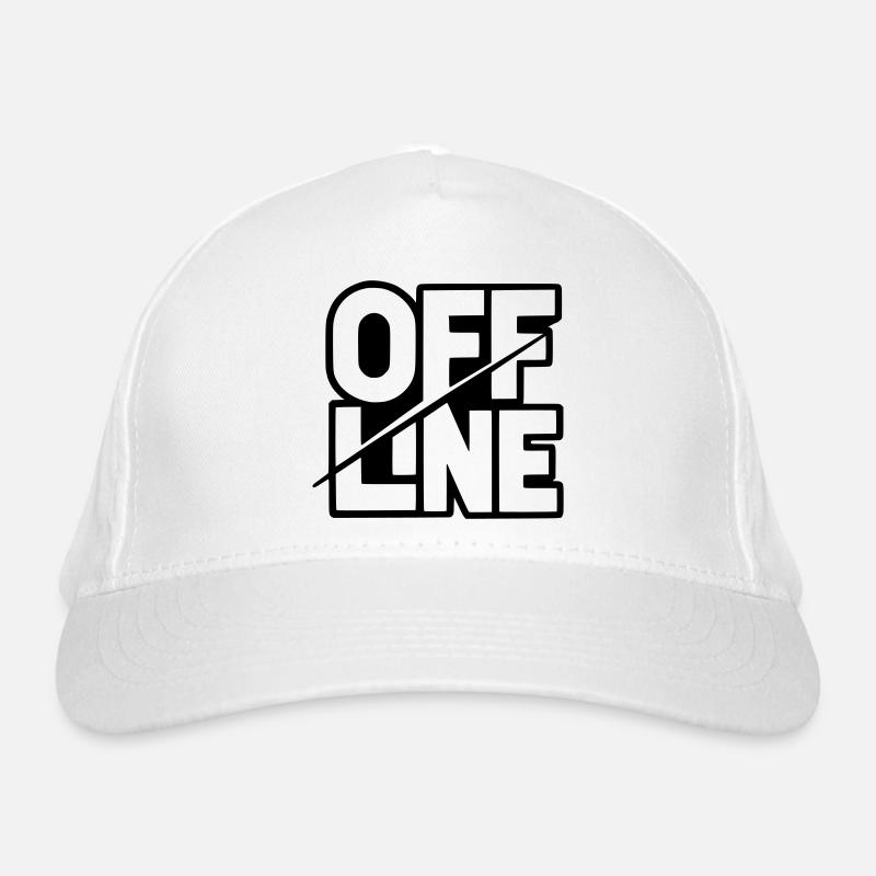 Offline Schriftzug - Typografie Design Bio-Baseballkappe