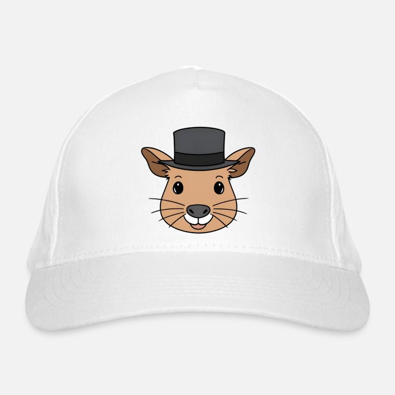 Capybara with Top Hat Cartoon Organic Baseball Cap