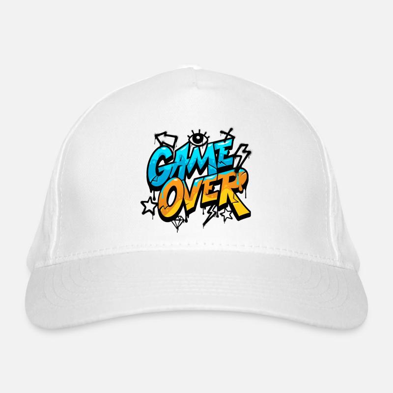 Game Over Graffiti Splash Tee Organic Baseball Cap
