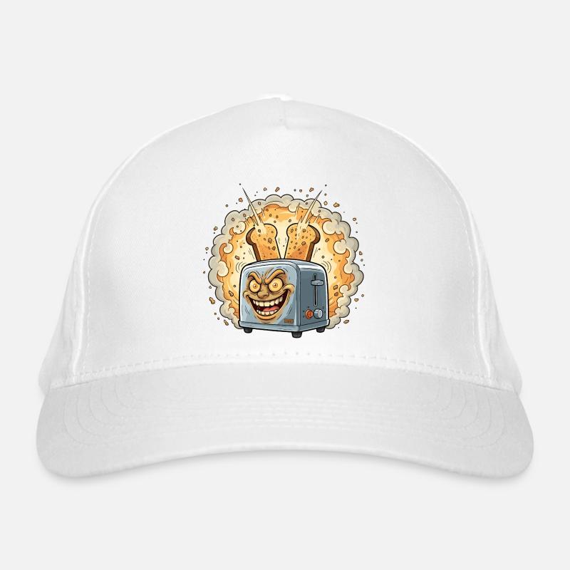 Lachender Toaster Krümel Explosion Bio-Baseballkappe