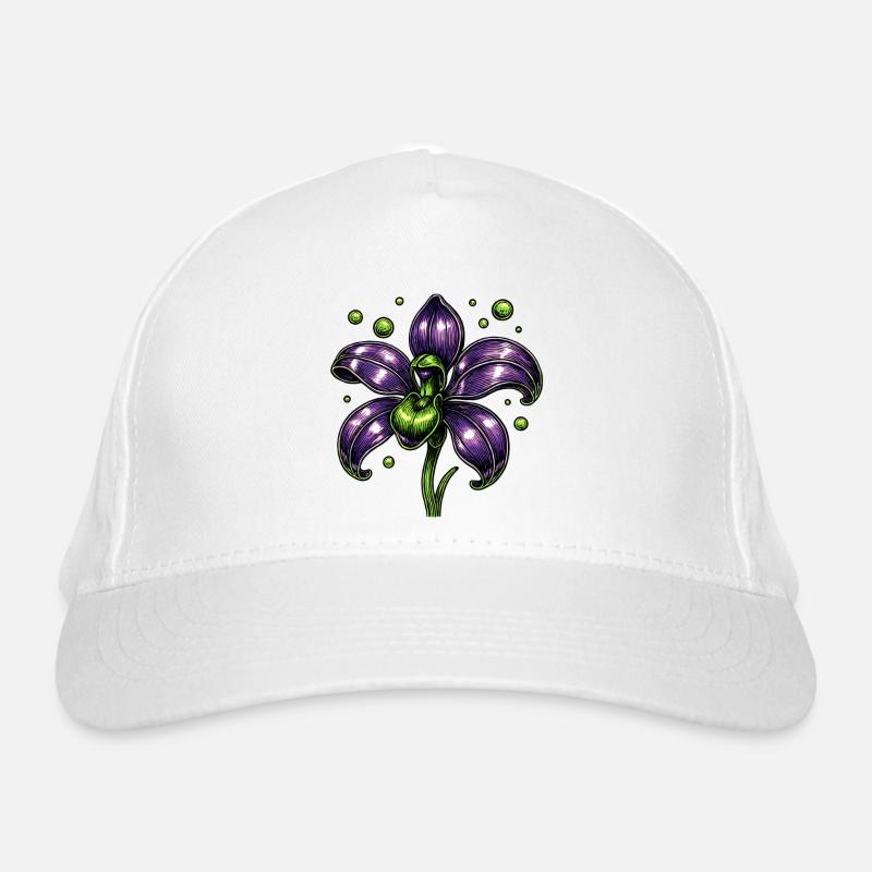 Lila Orchidee Blume Botanik Bio-Baseballkappe