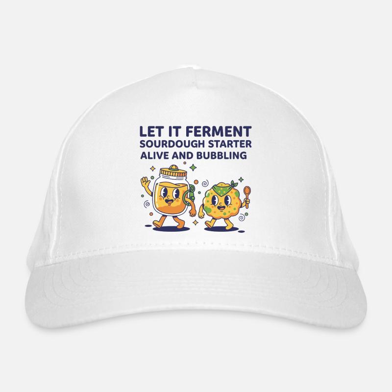 Sauerteig, lass ihn lebendig fermentieren. Starter. Bio-Baseballkappe