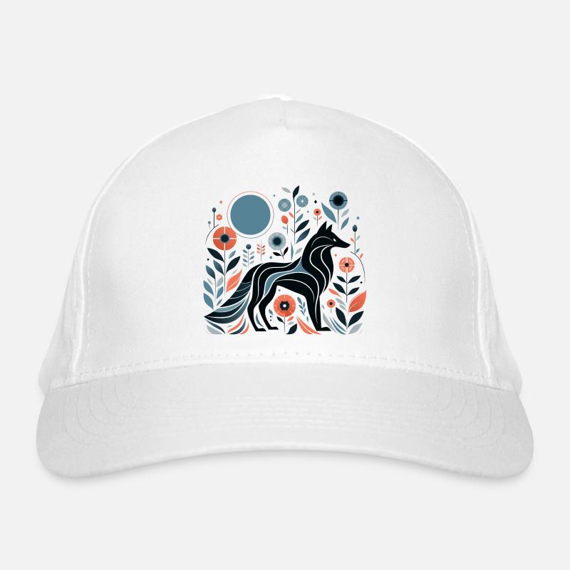 Floral Wolf Organic Baseball Cap