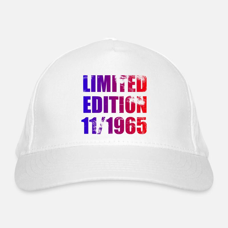 59. Geburtstag Limited Edition 11/1965 - Bio-Baseballkappe - Weiß