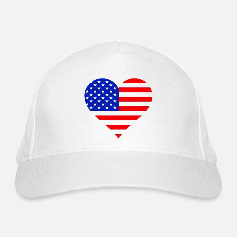 Coeur Drapeau US  Casquette classique bio