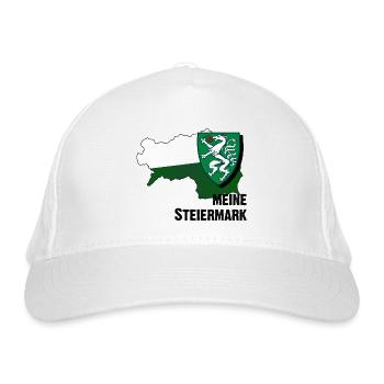 mein Steiermark - Bio-Baseballkappe - Weiß - Vorne