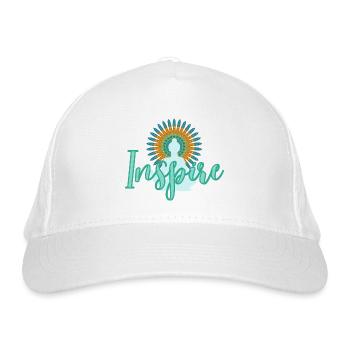 Inspire Lebe Deine Inspiration - Bio-Baseballkappe - Weiß - Vorne
